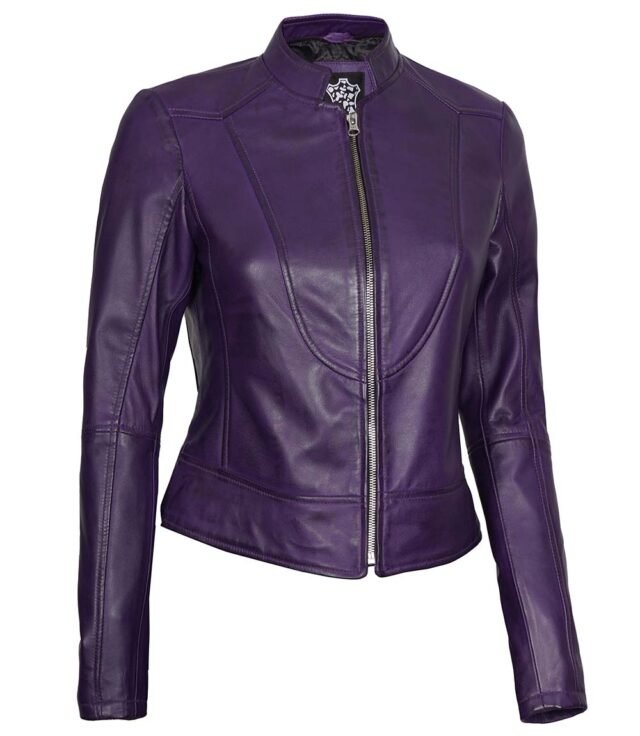 amy purple leather jacket