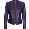 amy purple leather jacket