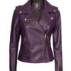 purple motorcycle leather jacket