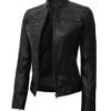 black cafe racer leather jacket