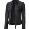 black quilted leather jacket