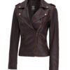 brown motorcycle leather jacket