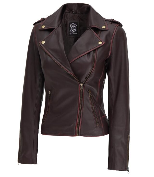 brown motorcycle leather jacket