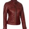 maroon quilted jacket for womens