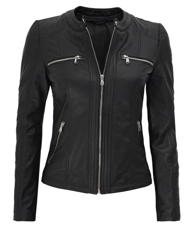 cafe racer leather jacket removable hood