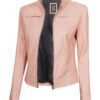 pink motorcycle leather jacket