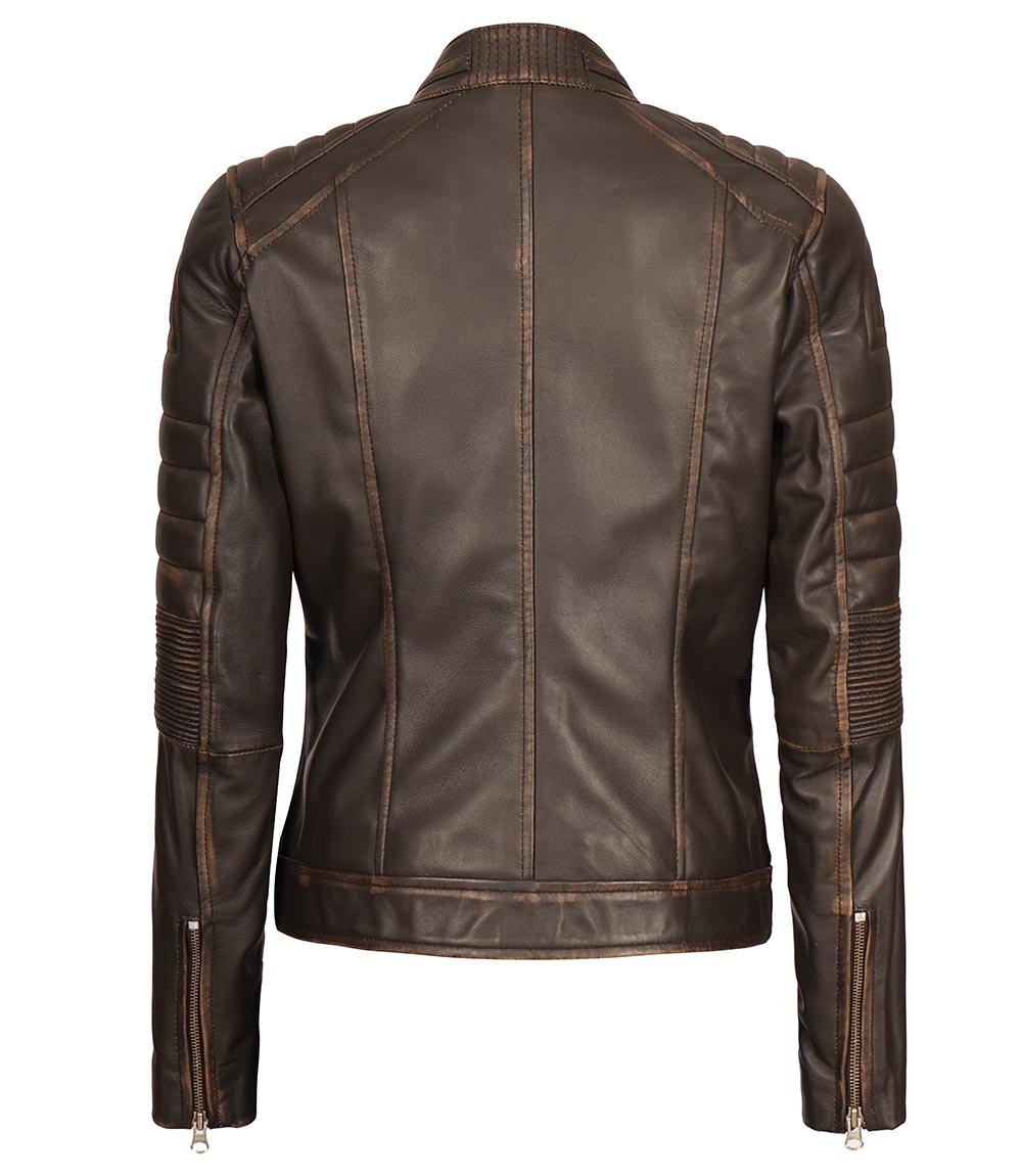 dark brown cafe racer jacket