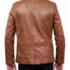 cognac leather blazer