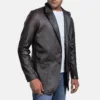 mens brown leather blazer