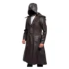 Craft Men's Assassin Brown Genuine Leather Trench Costume Coat