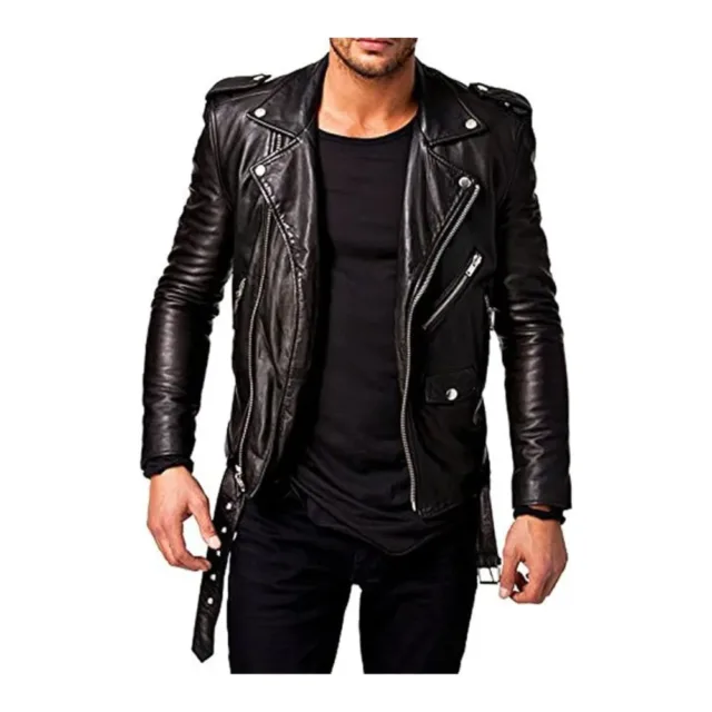 Men Leather Jacket Motorcycle Biker Jacket, Moto Riding & Racing Jacket's