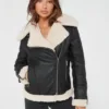 shearling biker jacket