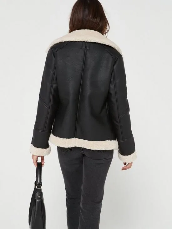 shearling biker jacket