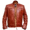 vintage brown biker jacket