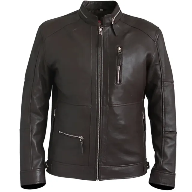 dark brown leather jacket mens