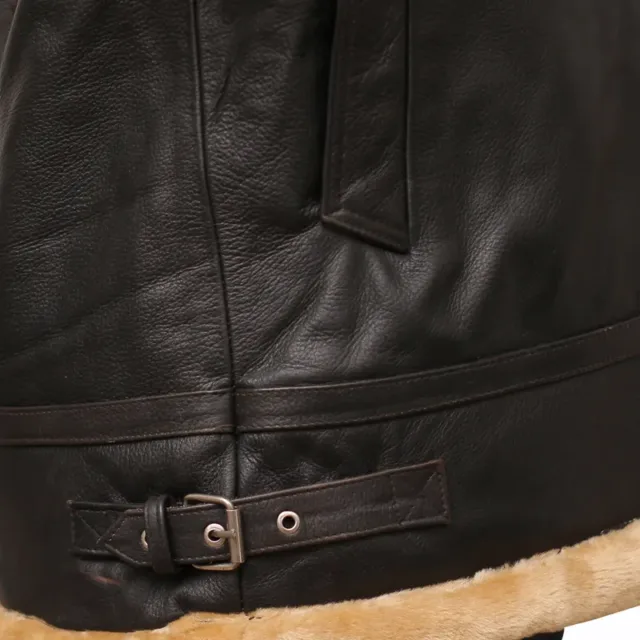 brown leather shearling jacket