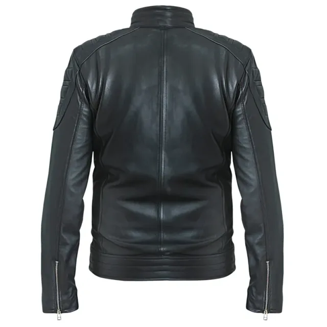 Jensen Huang Black Motorcycle Genuine Leather Jacket