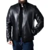 sheepskin black leather jacket