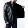 sheepskin black leather jacket