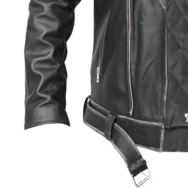 zipper biker leather jacket