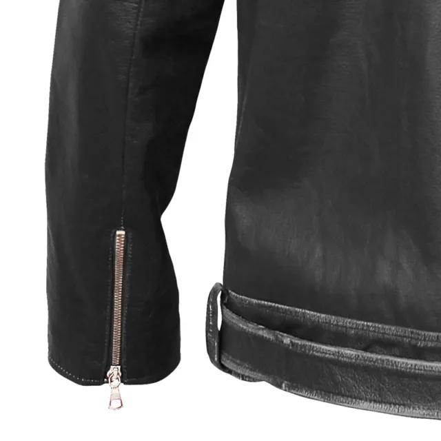 zipper biker leather jacket