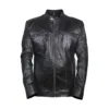 mens biker black leather jacket