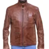 brown vintage leather jacket