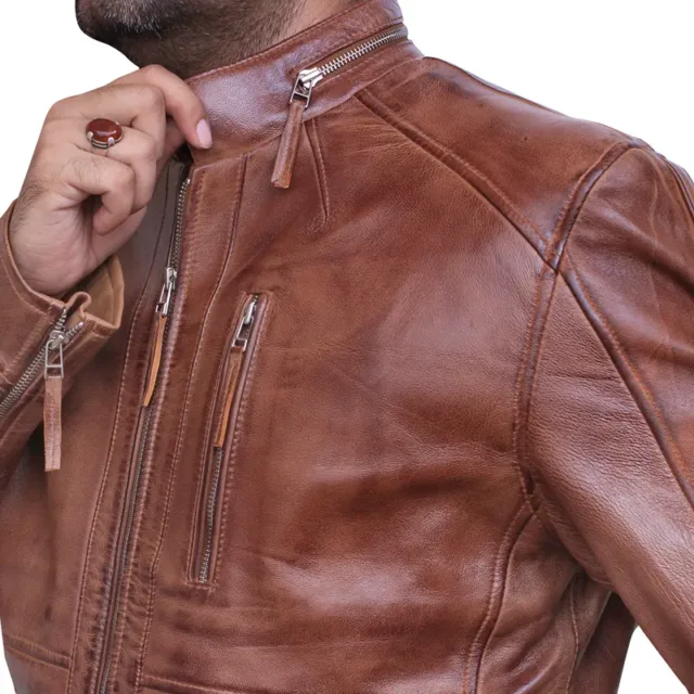 brown vintage leather jacket