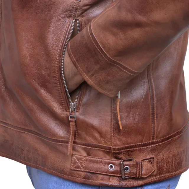 brown vintage leather jacket