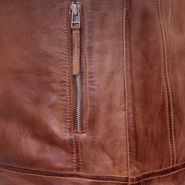 brown vintage leather jacket