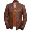 cafe racer brown leather jacket