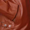 brown leather cafe racer jacket